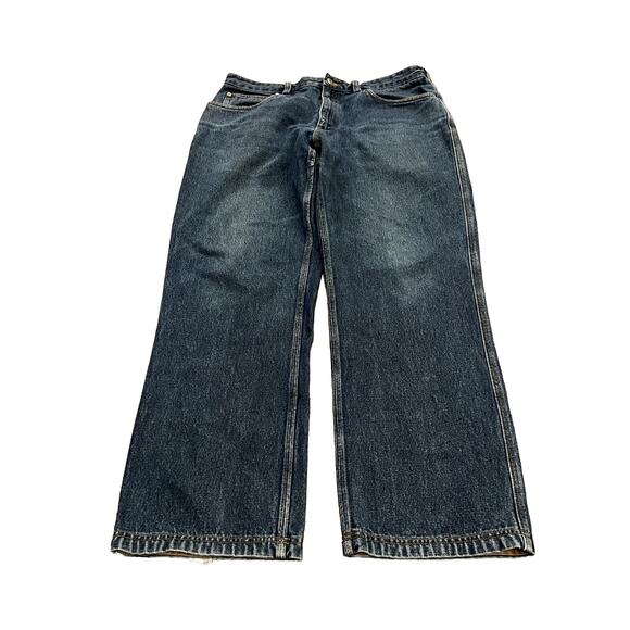 Duluth Trading Co Mens Blue Denim Jeans Size 38x32 100% Cotton 3237-18 - Picture 1 of 12